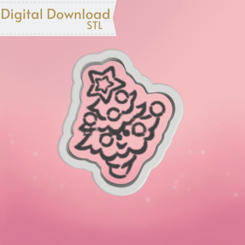 Cute Christmas Tree-PYO Cookie Cutter STL