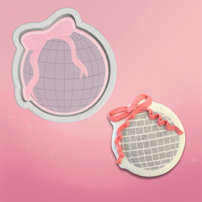 Disco Ball with Bow Cookie Cutter