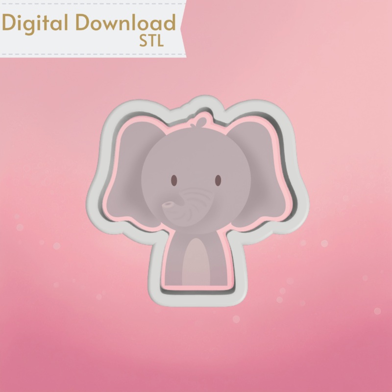 Elephant Cookie Cutter STL
