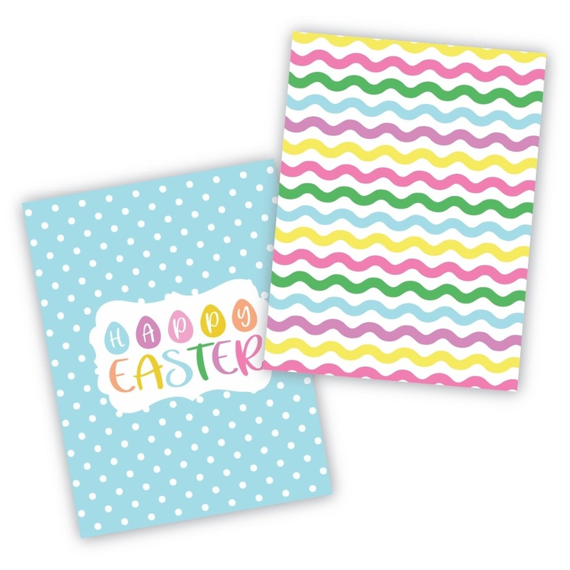 Happy Easter Dots and Waves Cookie Backer - Food Safe, Double Sided 3.75" x 5"