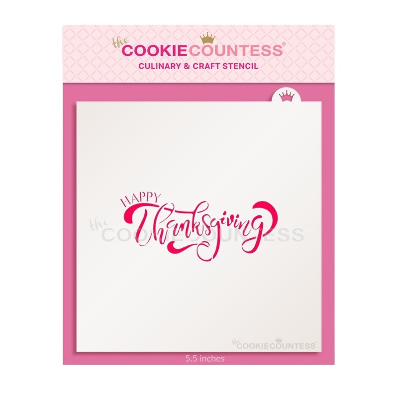 Happy Thanksgiving Script Stencil