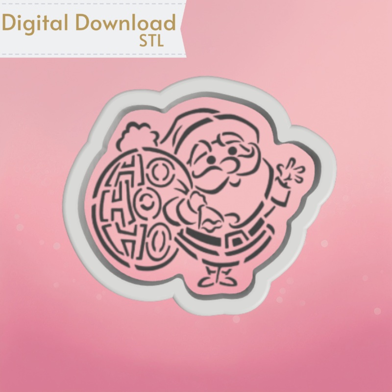 Ho Ho Ho Santa-PYO Cookie Cutter STL