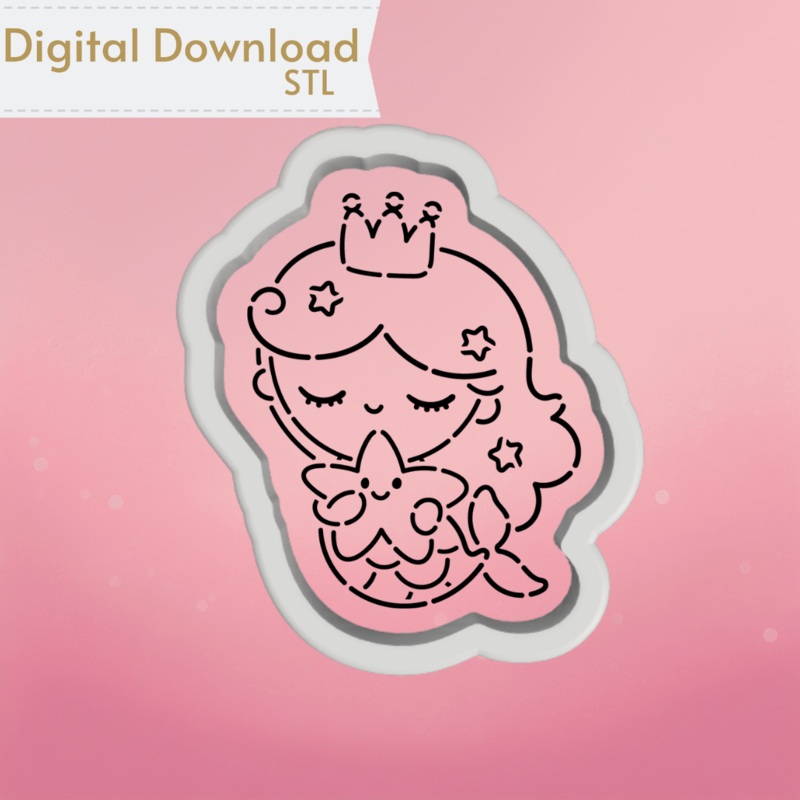 Mermaid Princess-PYO Cookie Cutter STL