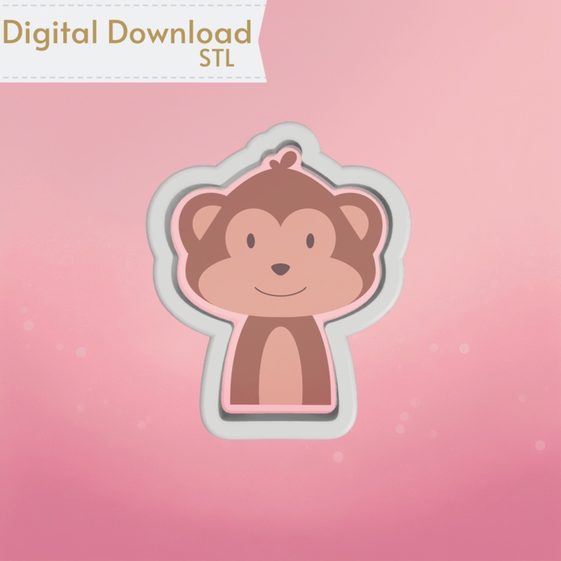 Monkey Cookie Cutter STL