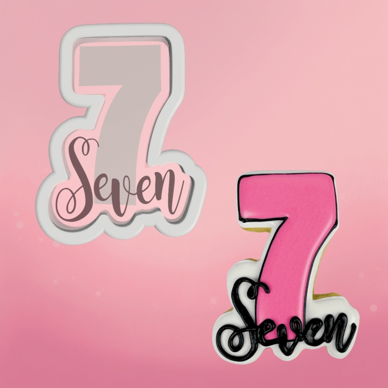 Number and Script Seven Cookie Cutter
