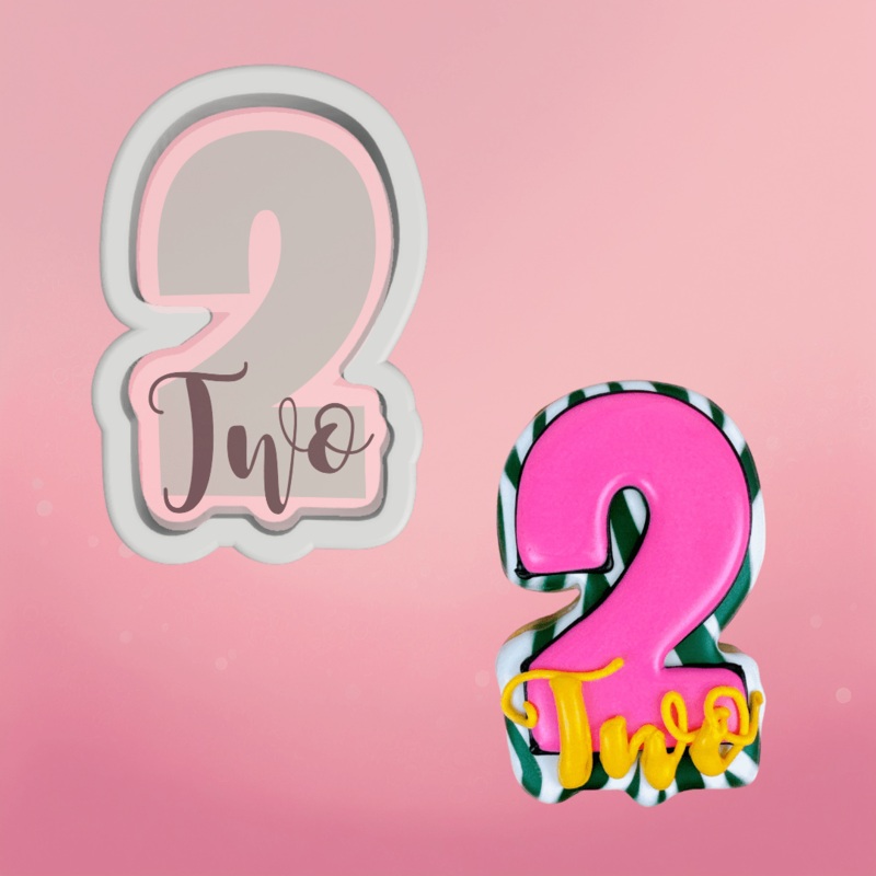 Number and Script Two Cookie Cutter