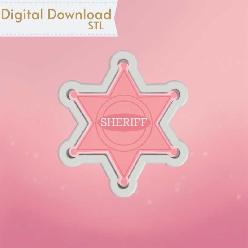 Sheriff Star Cookie Cutter STL