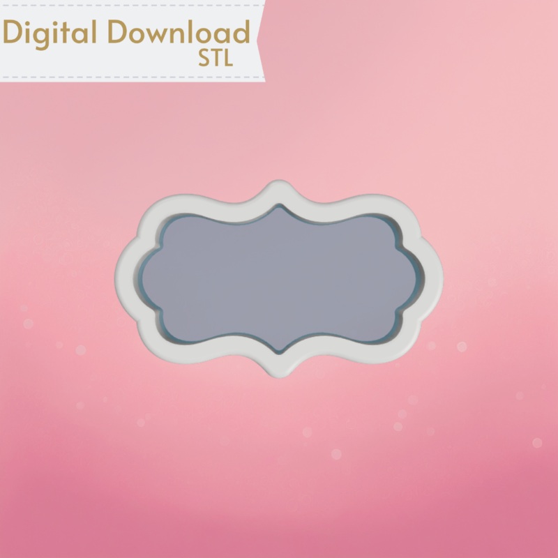 Skinny Bristol Plaque Cookie Cutter STL