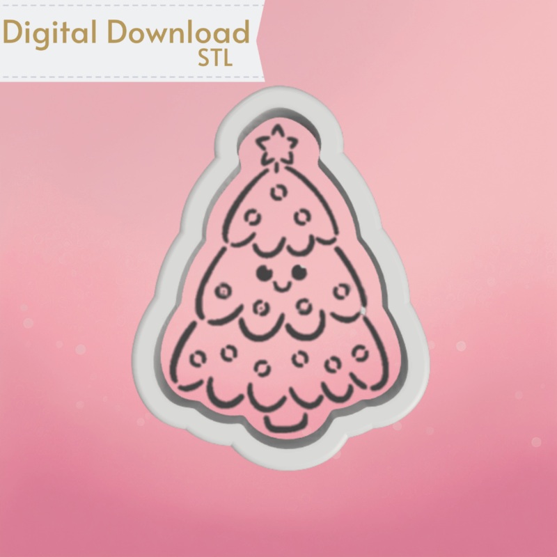 Smiling Christmas Tree-PYO Cookie Cutter STL