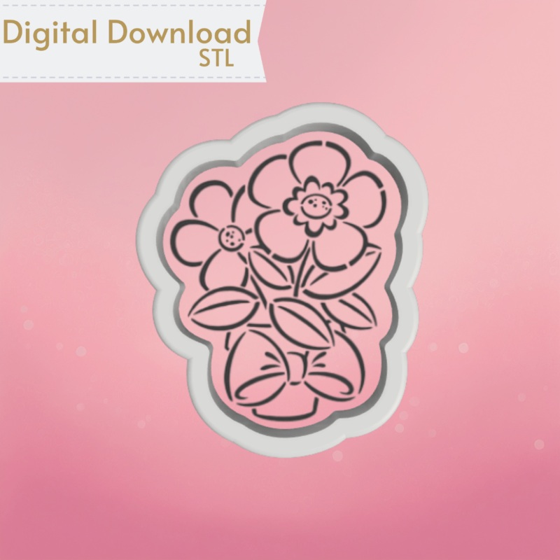 Spring Flower Pot-PYO Cookie Cutter STL