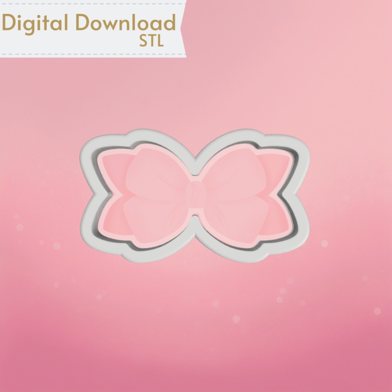 Squared Bow Cookie Cutter STL