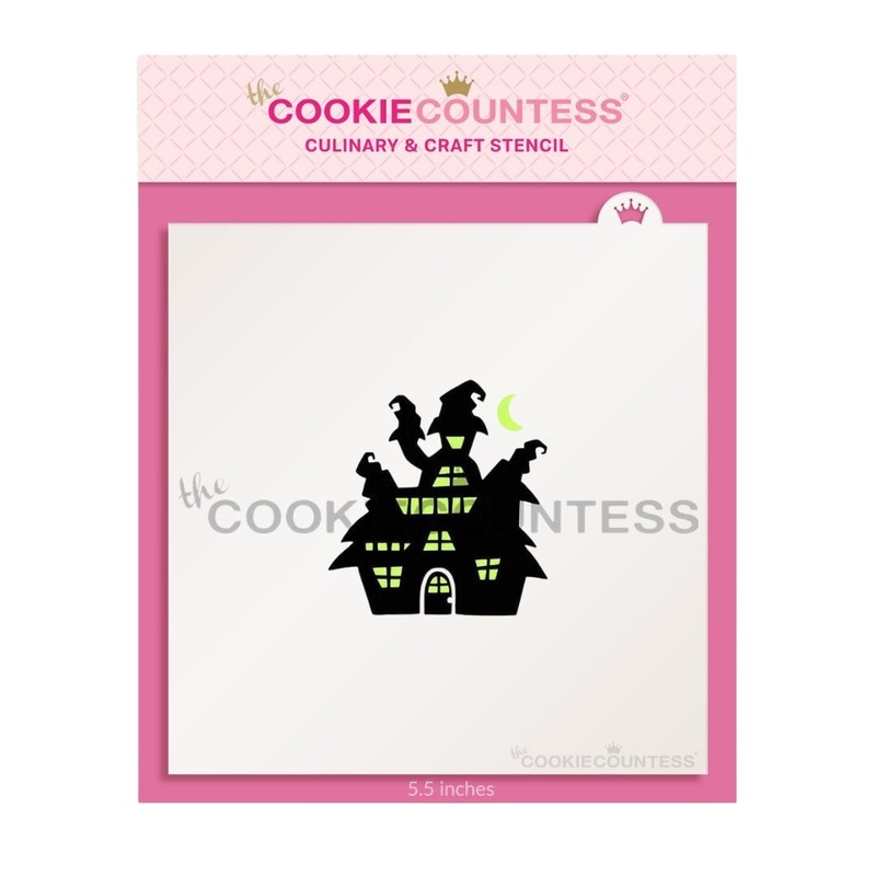 2 Piece Haunted House Stencil - Drawn by Krista
