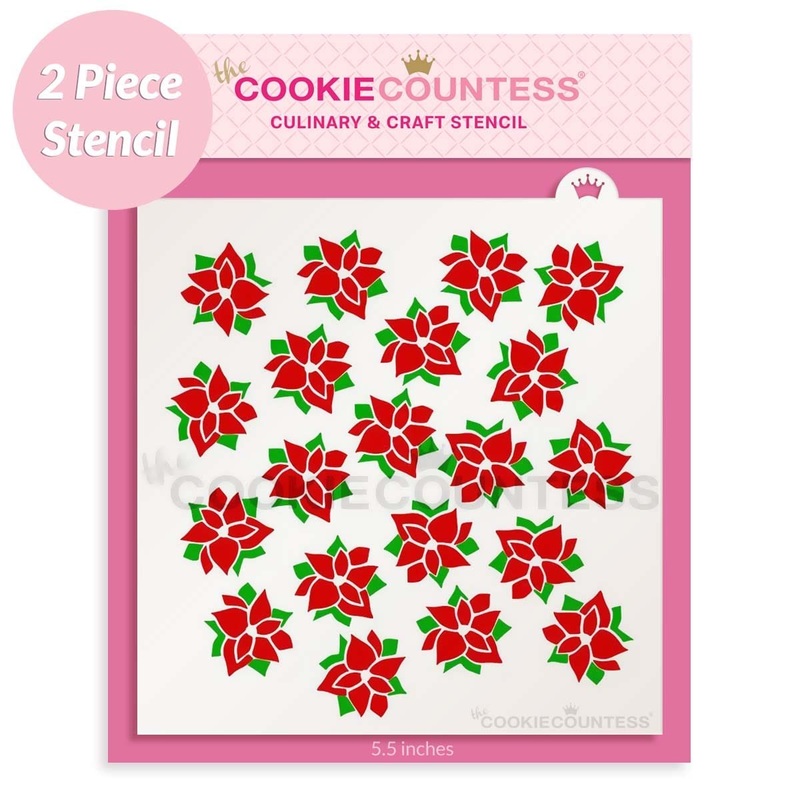 2 piece Poinsettia Stencil