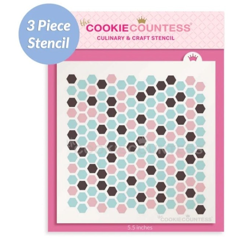 3 Piece Hexagons Stencil