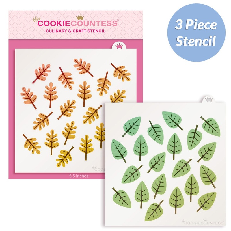 3 Piece Leaves Stencil