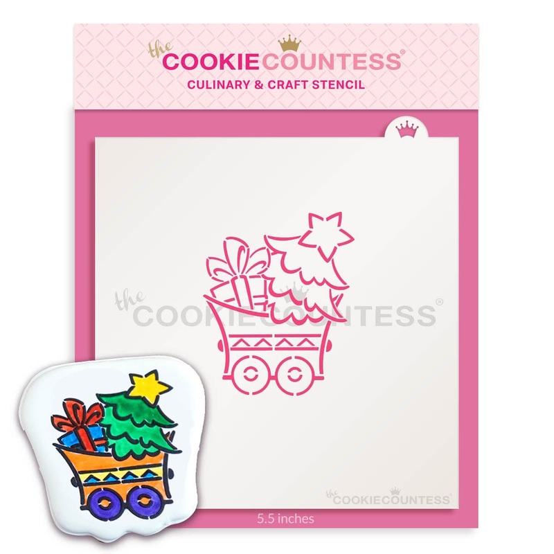 Christmas Train Tree Car Stencil - Drawn by Krista