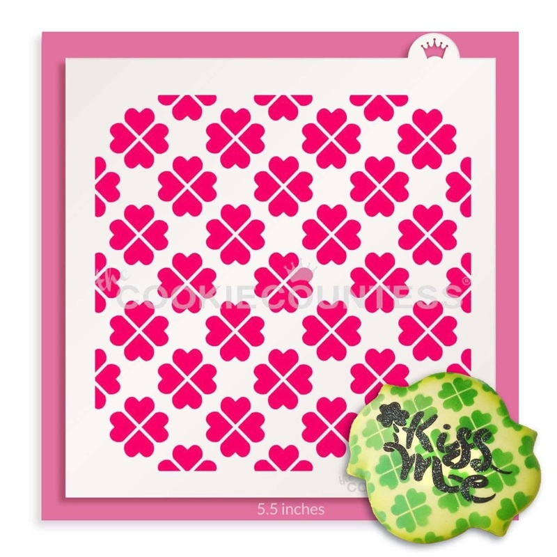 Four Leaf Clover Hearts Stencil