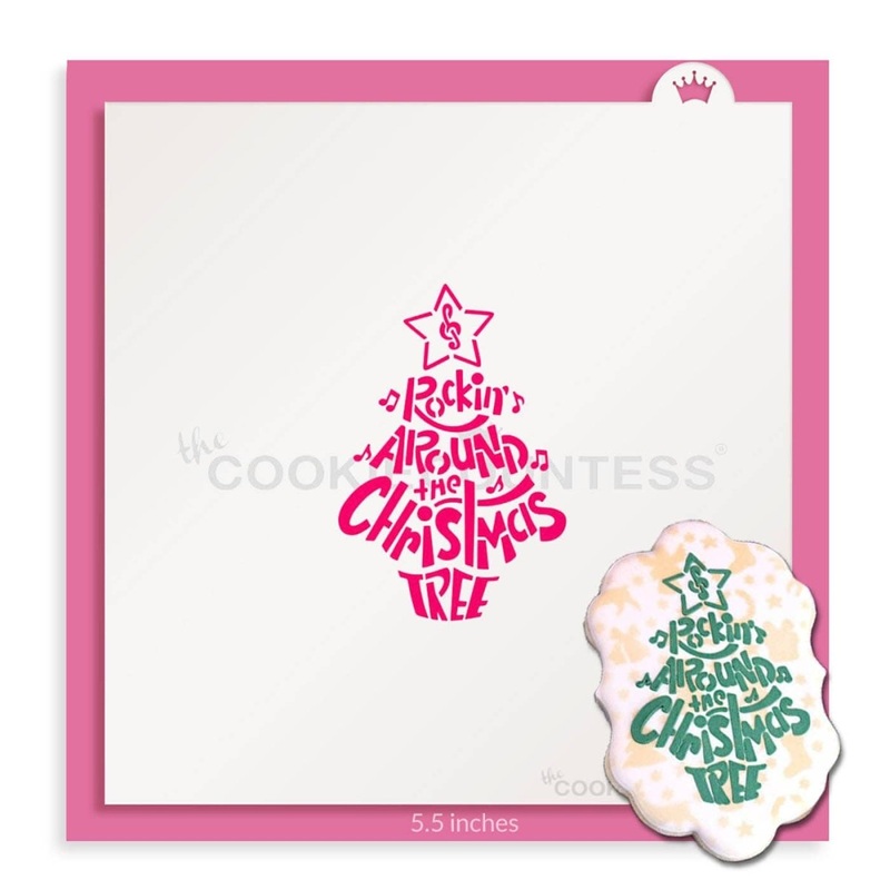 Rocking Around the Christmas Tree Stencil - Drawn by Krista
