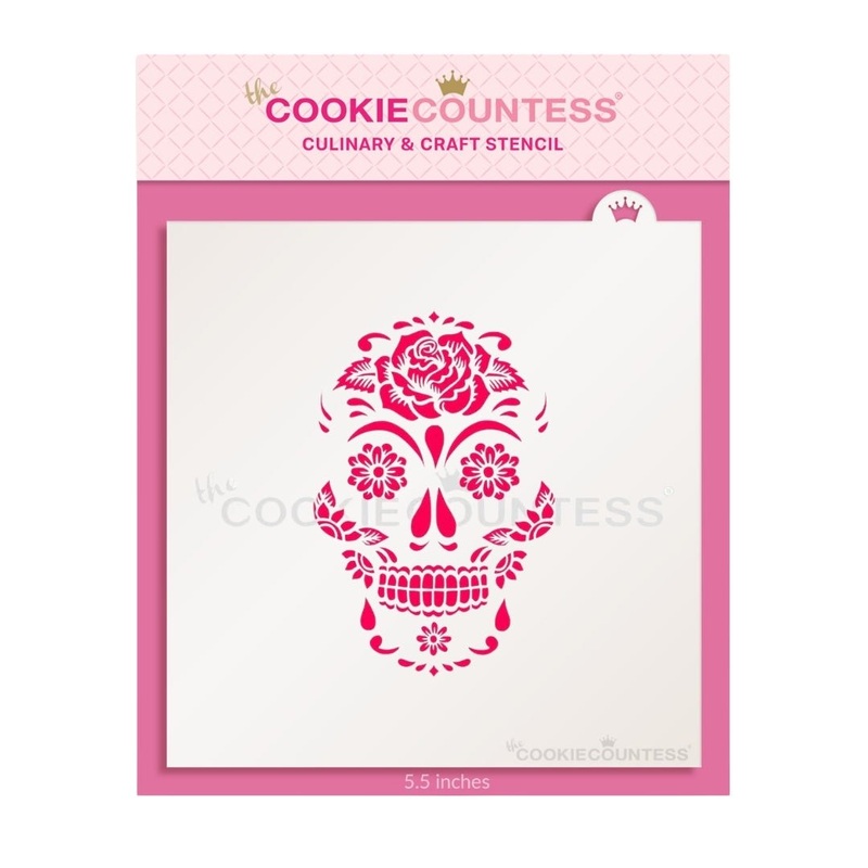 Rose Sugar Skull Stencil