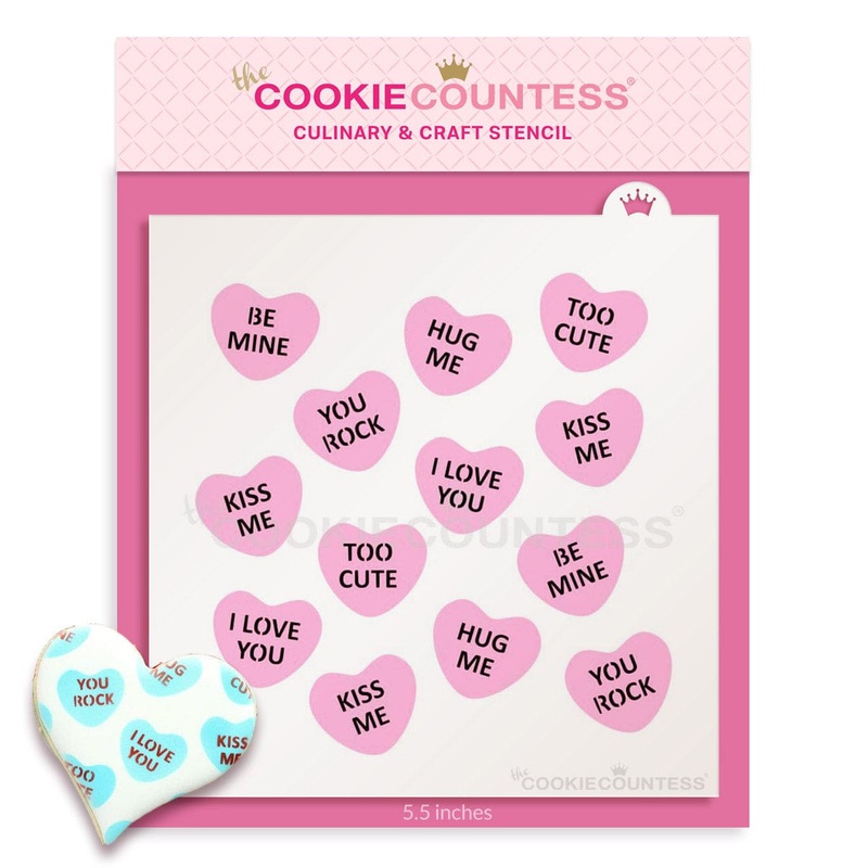 2 Piece Mini Conversation Hearts Stencil