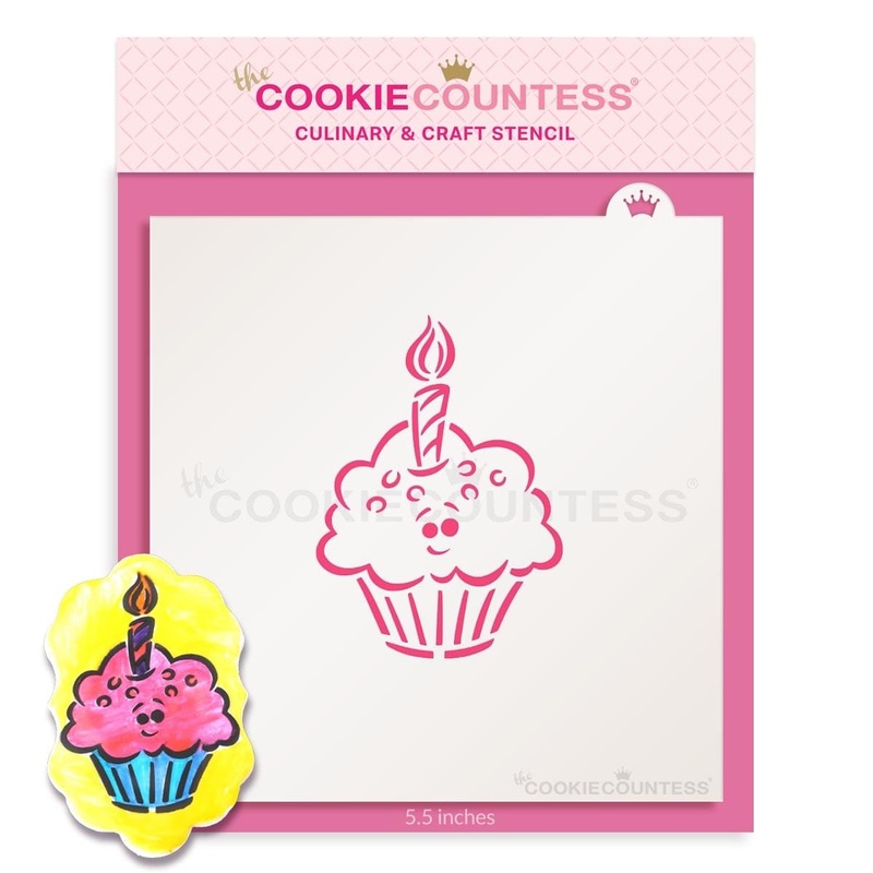 Birthday Cupcake PYO Stencil - Drawn by Krista