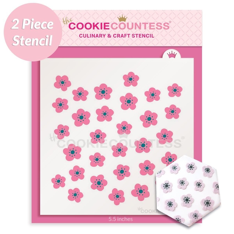 Delicate Flower 2 Piece Stencil