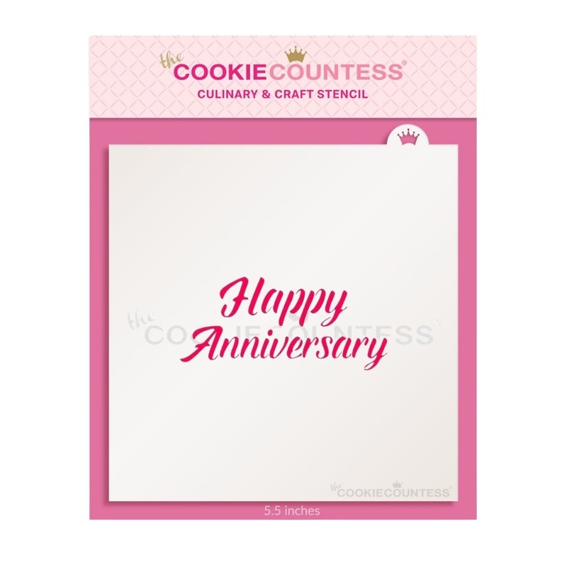 Happy Anniversary Stencil