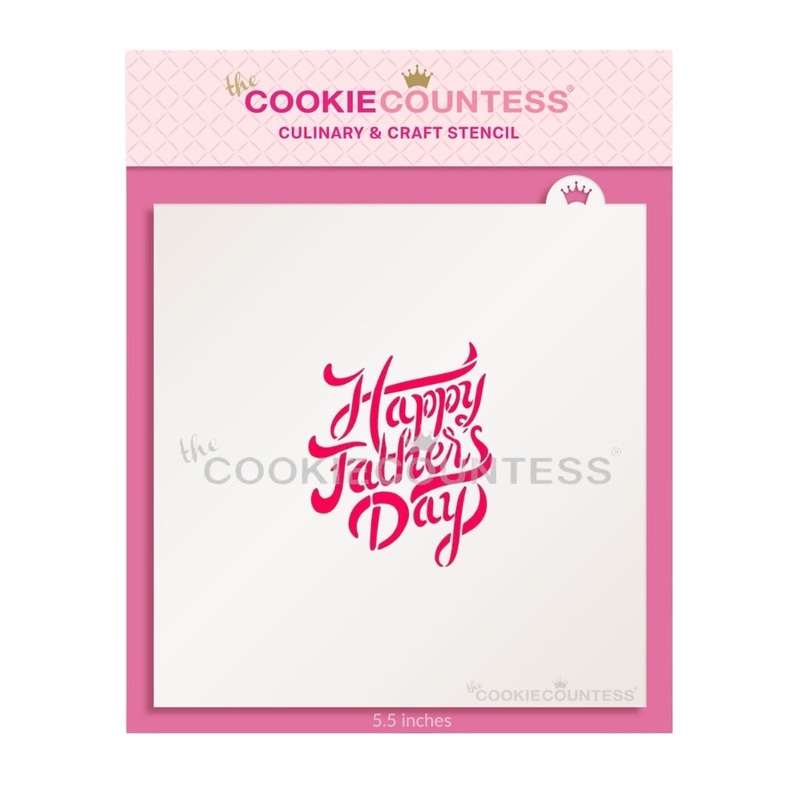 Happy Father's Day Brush Script Stencil