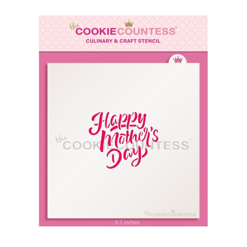 Happy Mother's Day Brush Script Stencil