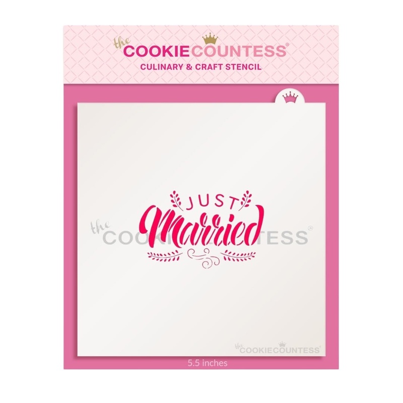 Just Married Stencil