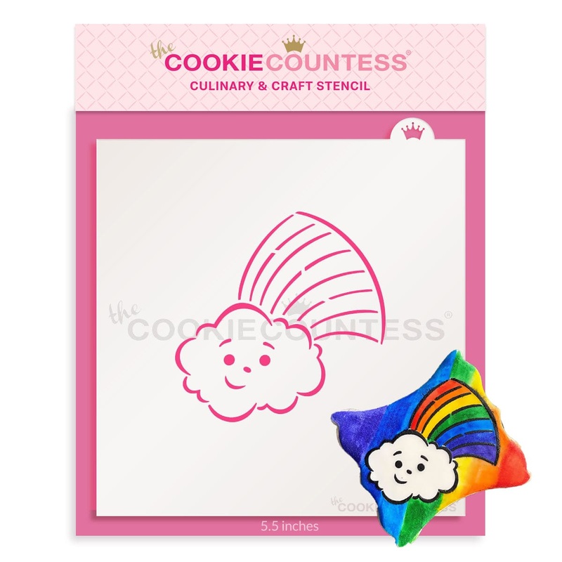 Rainbow Cloud PYO Stencil - Drawn by Krista