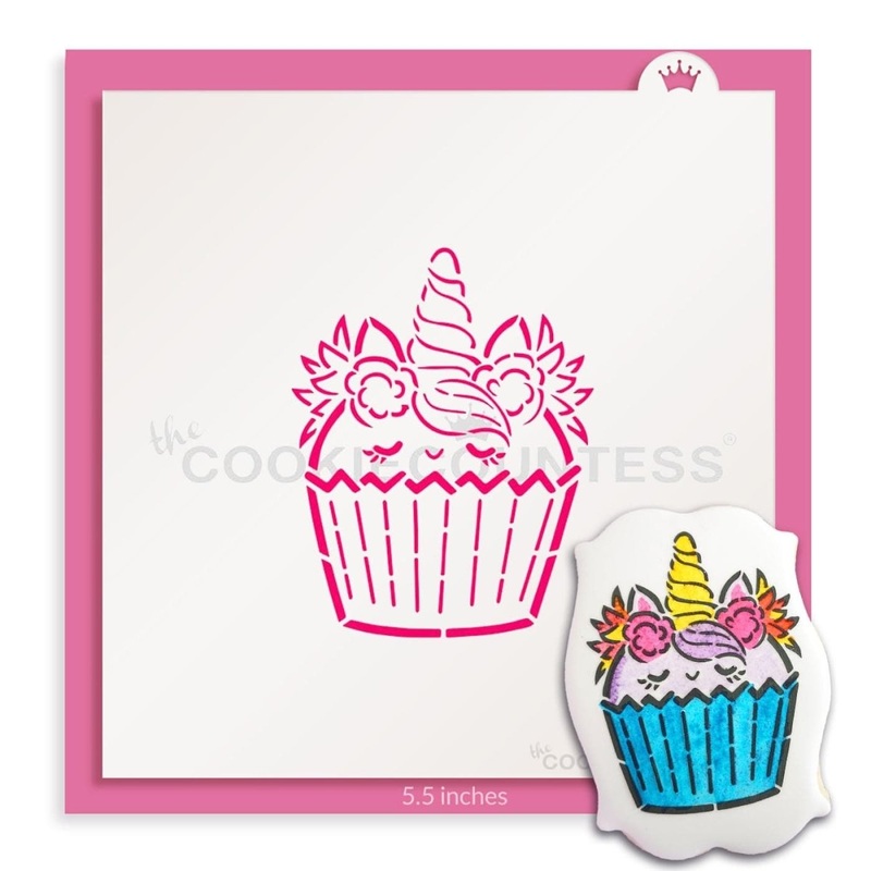 Unicorn Cupcake PYO Stencil