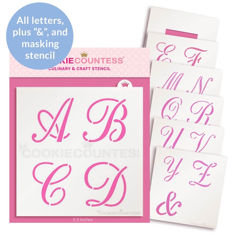 2" Script Alphabet Stencil Set