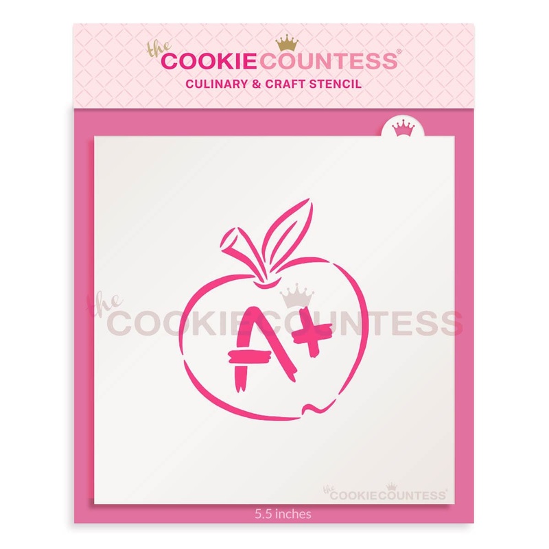 A+ Apple Stencil - Drawn by Krista