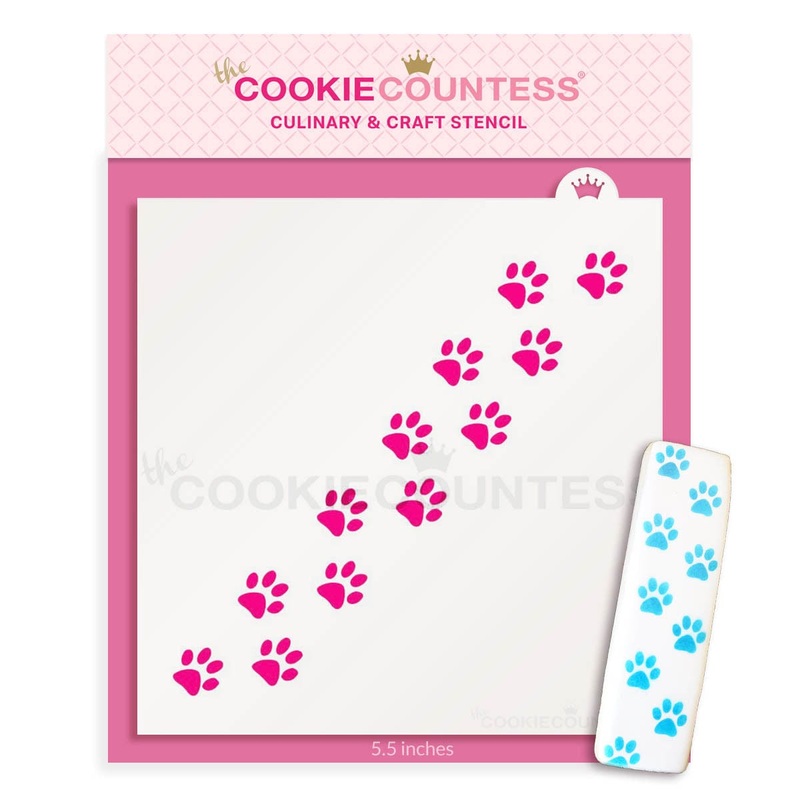 Animal Trail Pawprints Stencil