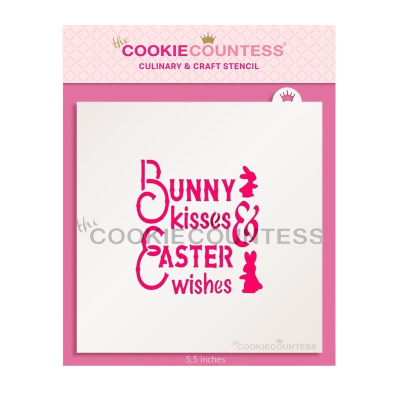 Bunny Kisses Easter Wishes Stencil