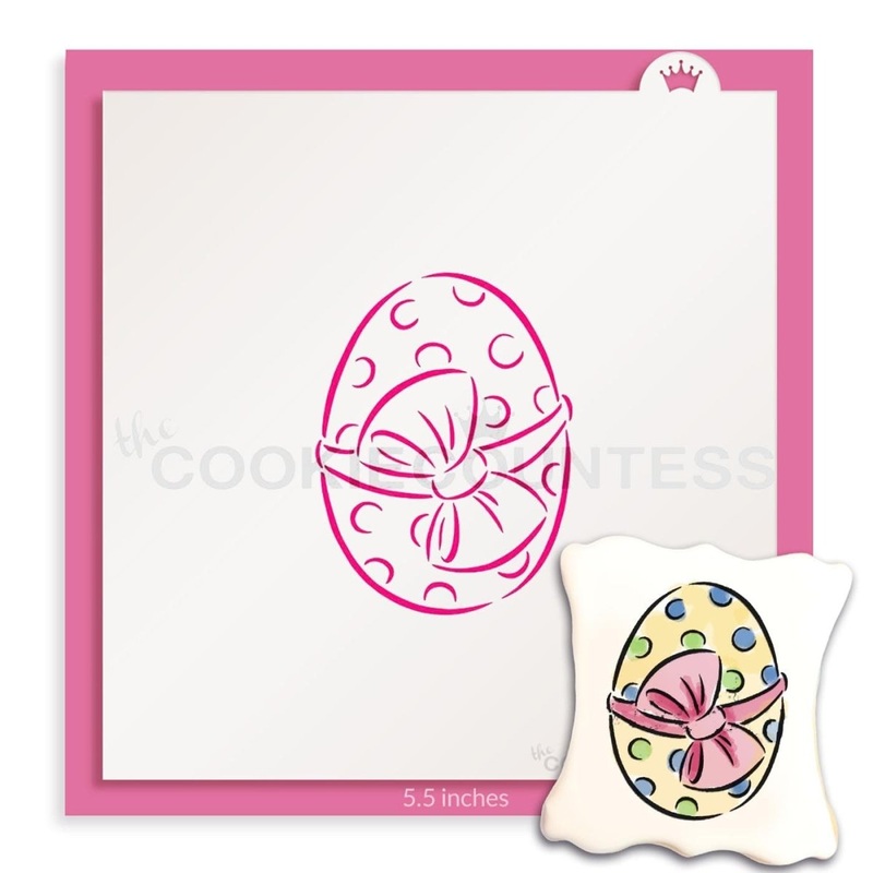 Easter Egg with Bow Stencil - Drawn by Krista