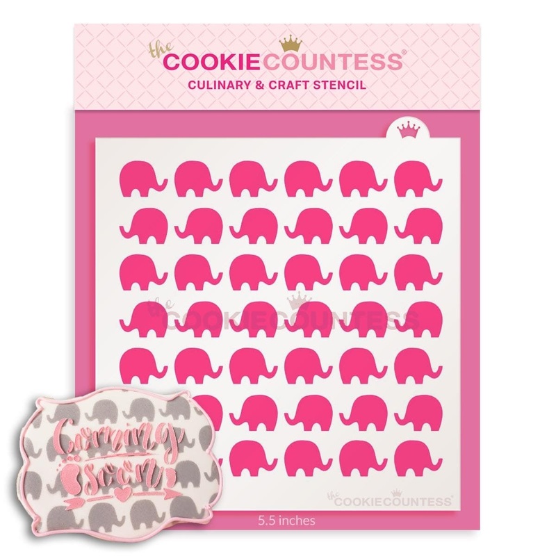 Elephants Pattern Stencil