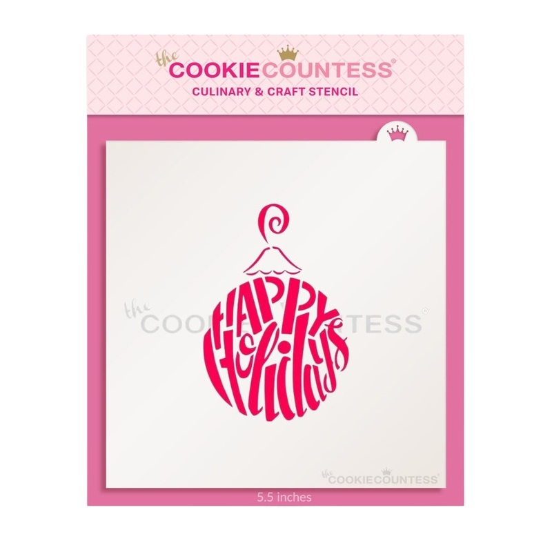 Happy Holidays Ornament Stencil - Drawn by Krista