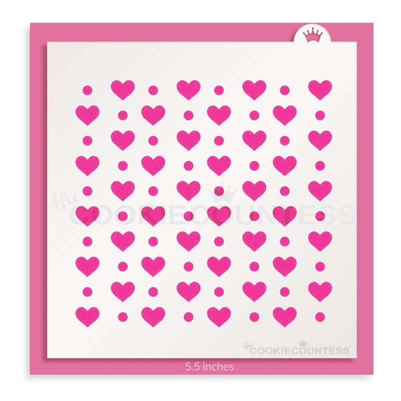 Hearts and Dots Stencil