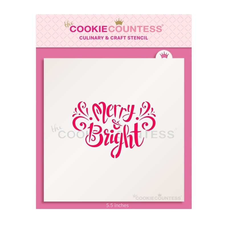 Merry & Bright Stencil - Drawn by Krista