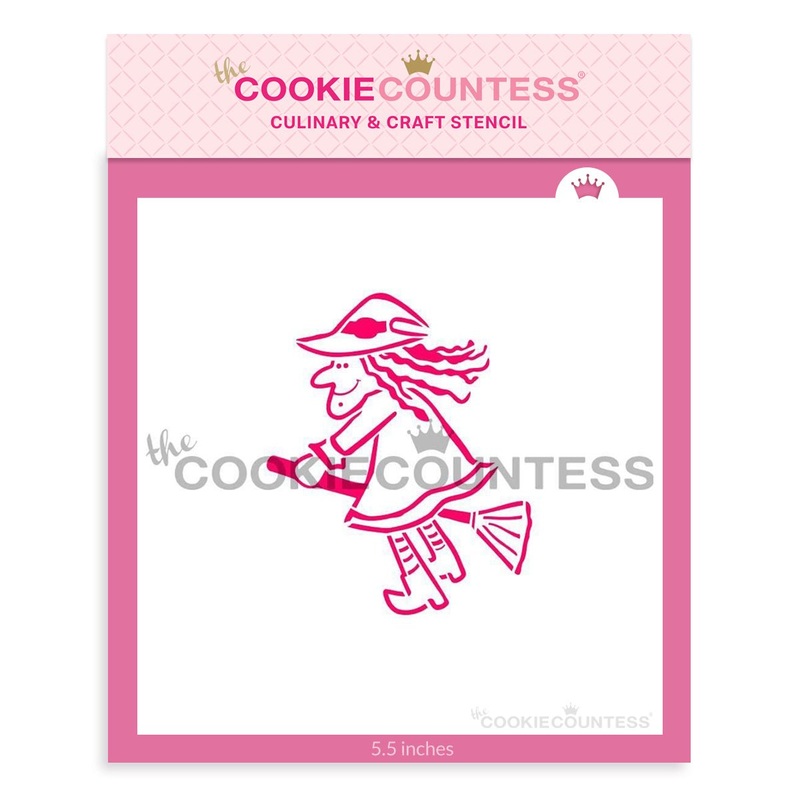 Scary Witch on a Broom PYO Stencil