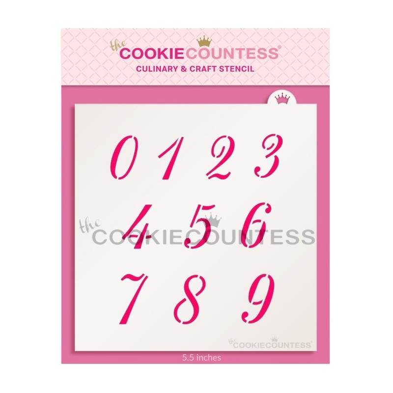 Script Numbers Stencil