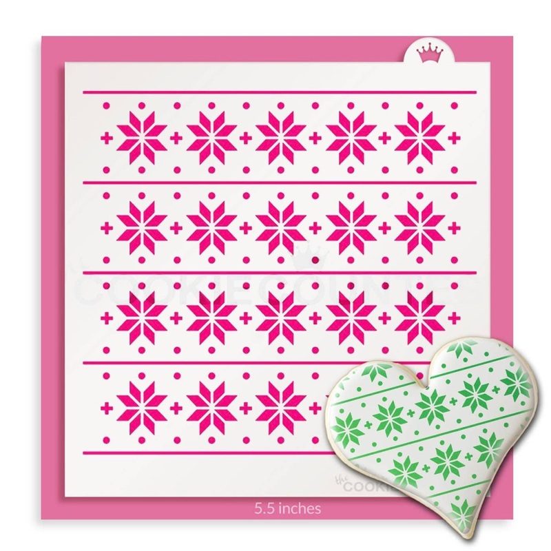 Snowflakes and Stripes Stencil