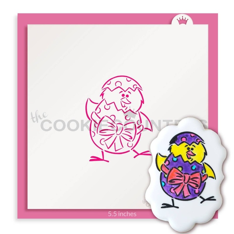 Standing Chick and Egg Stencil - Drawn by Krista