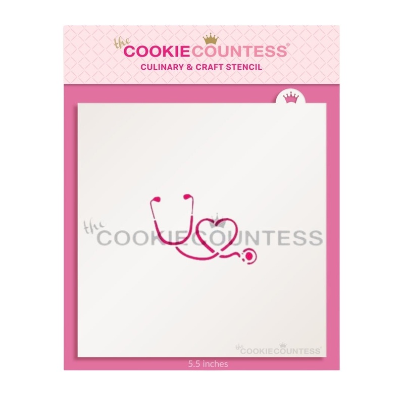 Stethoscope and Heart Stencil