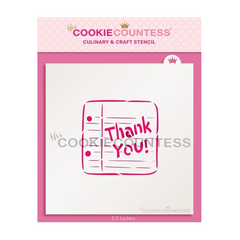 Thank You Note Stencil - Drawn by Krista