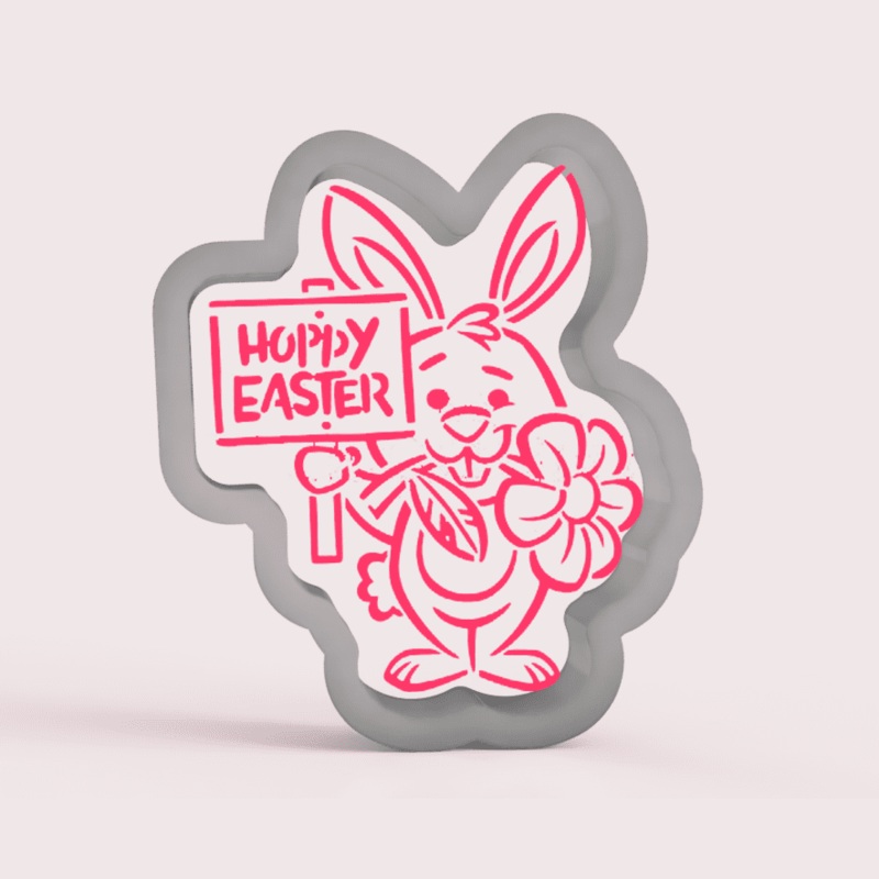 Bunny & Sign Cookie Cutter