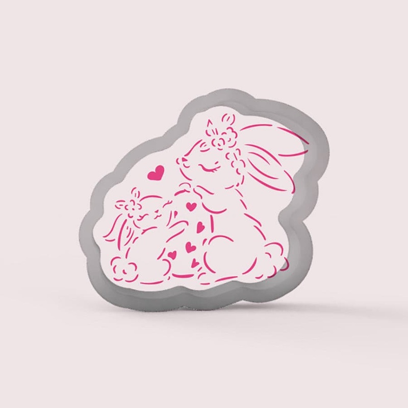 Mama and Baby Bunnies - Cookie Cutter