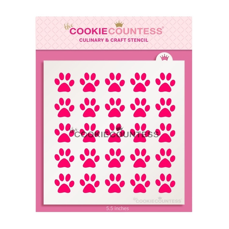 Paw Prints Dog or Cat Pattern Stencil